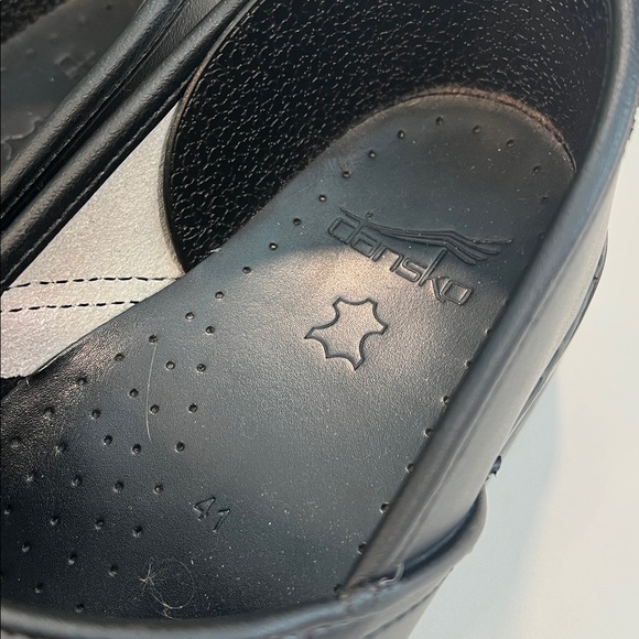 Dansko - 41, Black Leather Slip-On Clogs, comfort shoes - Picture 8 of 8